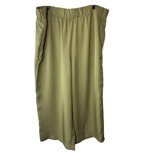 H&M Green Wide Leg Cropped Pants Size XL NWT Brand New